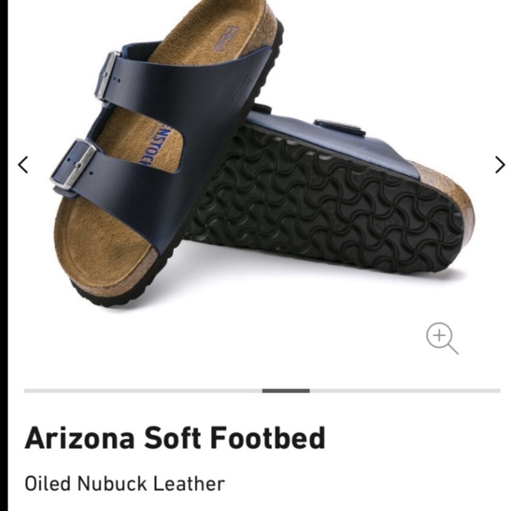 New Birkenstock Soft Footbed Navy Leather sz 37 or 41. Size 6 or 10 - Picture 3 of 17
